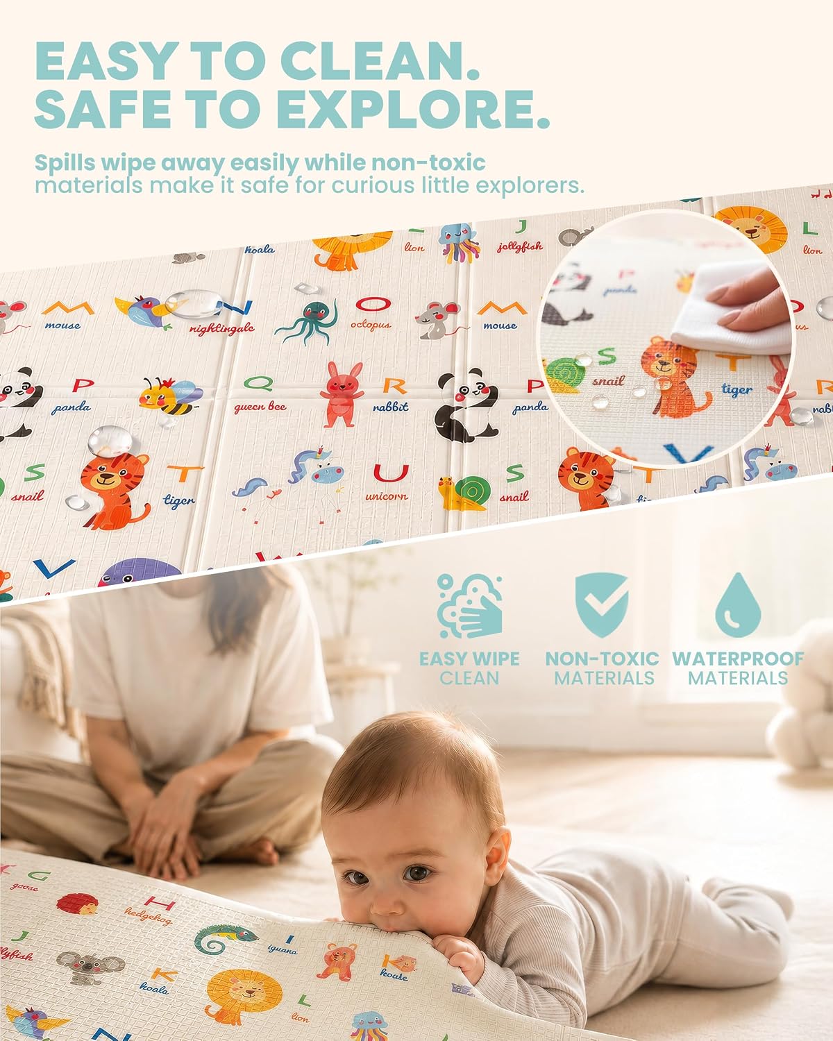 kidoola Reversible Large Baby Play Mat