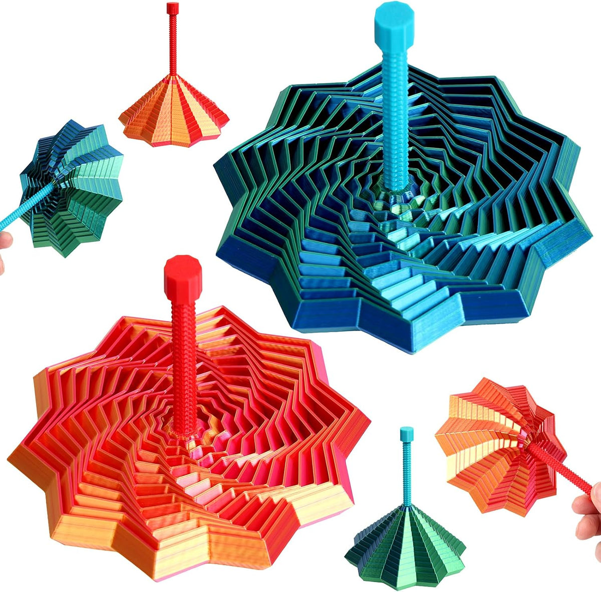 3D Printed Star Fidget Toys Adults Teen with Detachable Handle