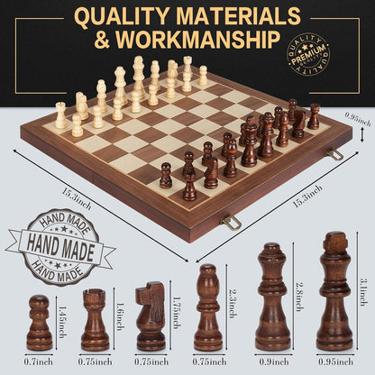 Portable Magnetic Wooden Chess Set