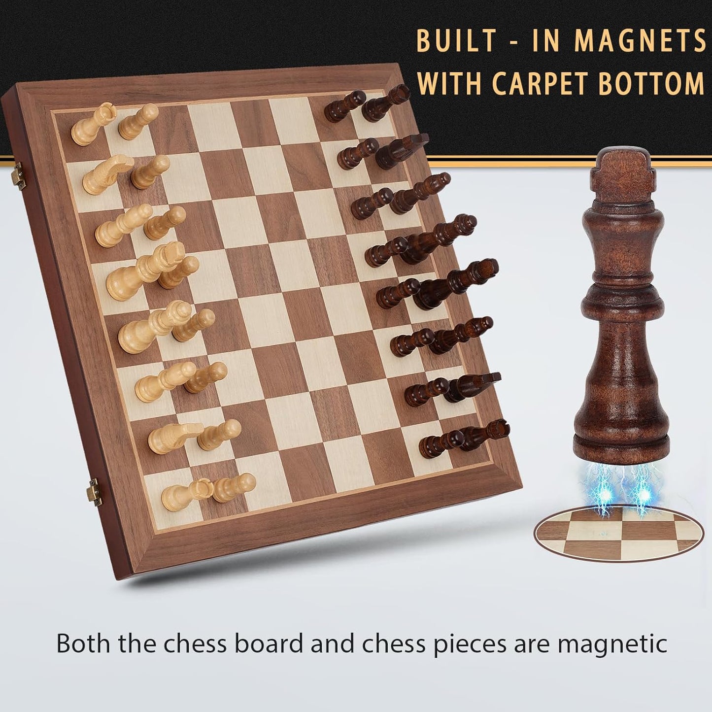 Portable Magnetic Wooden Chess Set