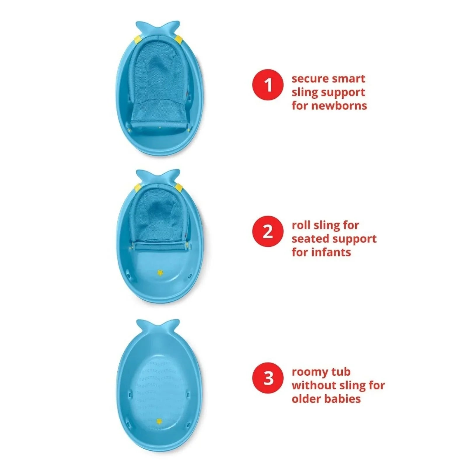 Skip Hop Moby Smart Sling 3-Stage Baby Bath Tub - Blue