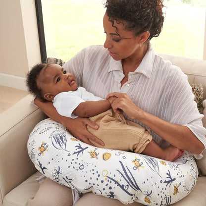 Tutti Bambini Breastfeeding Pillow | Bean-Filled Bamboo Cotton Maternity Pillow, Supportive & Ergonomic Design, Hands-Free Feeding, 55x42cm | Our Planet