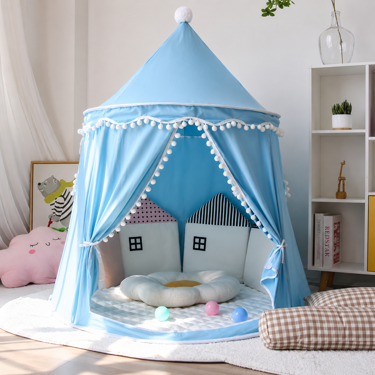 DreamHaven Canvas Play Teepee | Kids Indoor Tent & Reading Nook