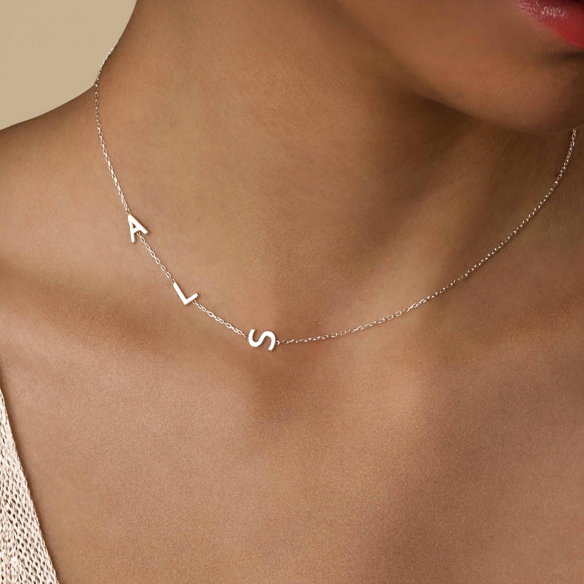Sideways Initial Necklace