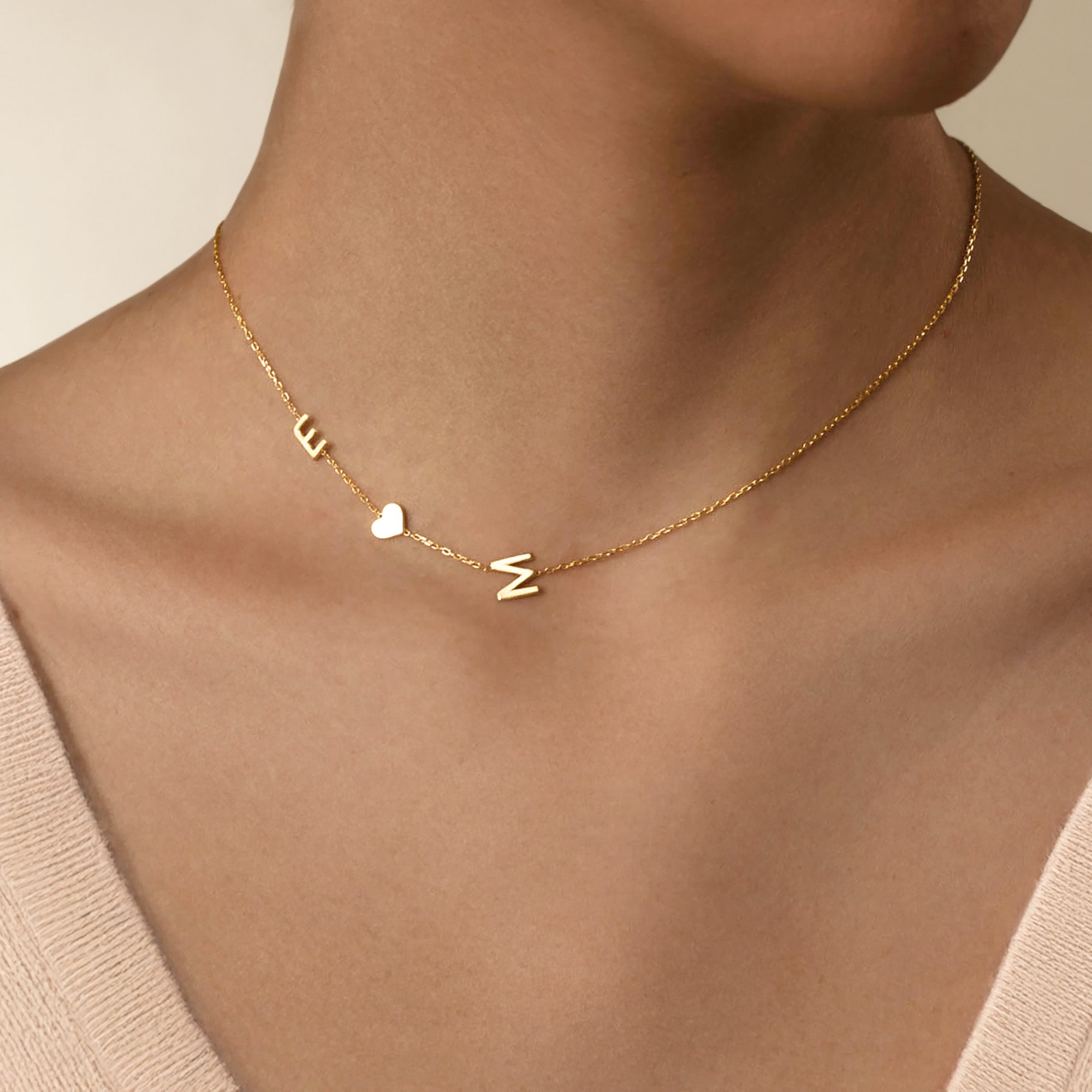 Sideways Initial Necklace