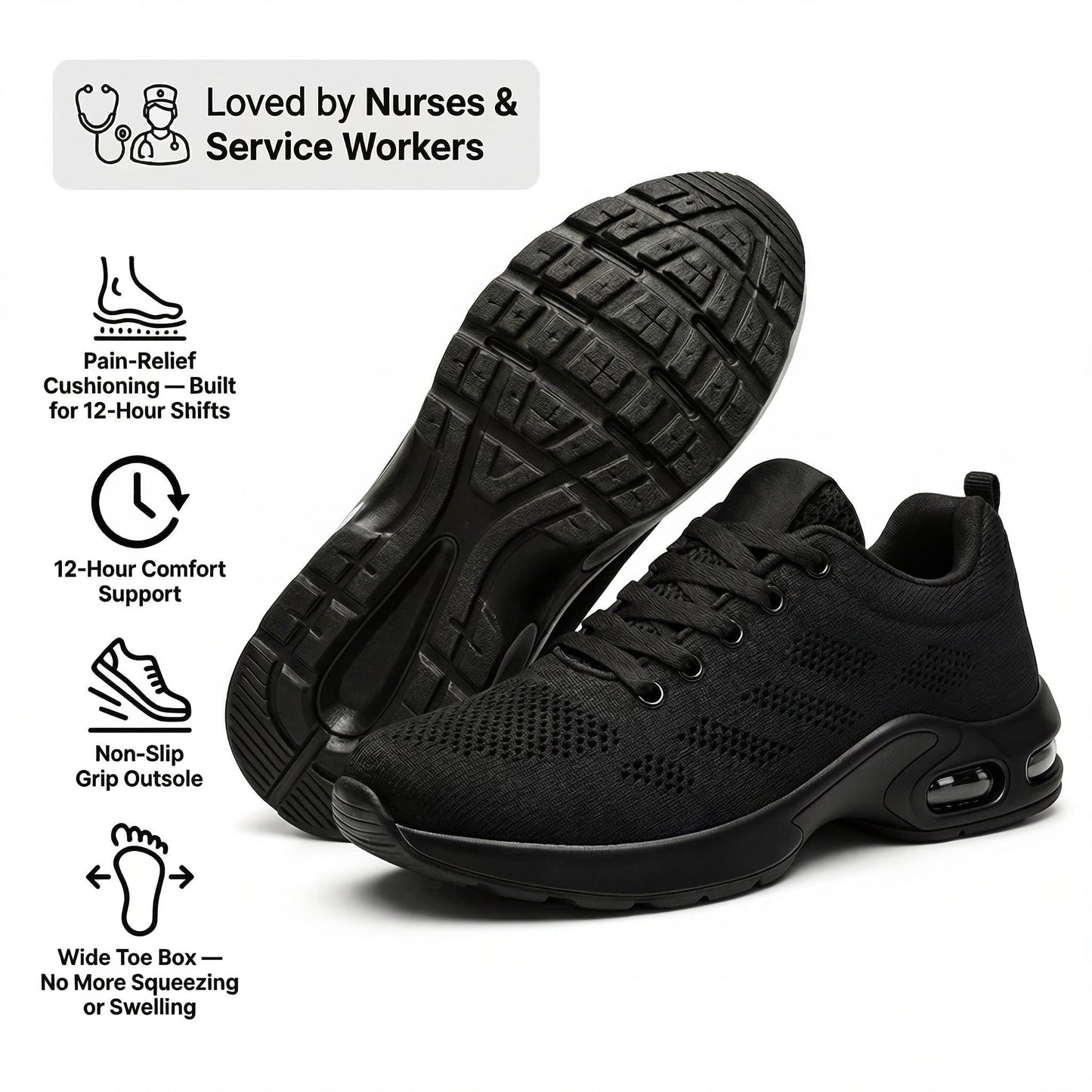 Orthora Pro — 12-Hour Shift Shoes for All-Day Foot, Knee & Back Pain Relief
