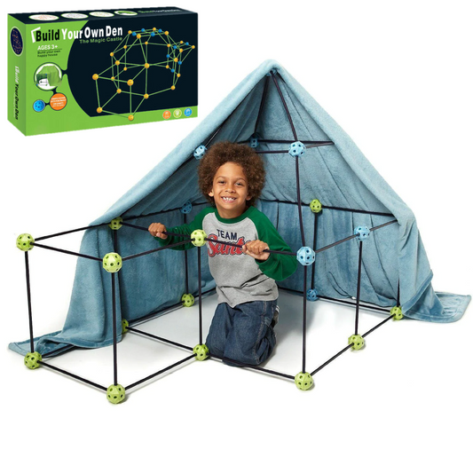 Aeroflux Kids DIY Fort STEM Building Kit Toy - 72Pcs or 144Pcs DIY - Play House, Secret Base