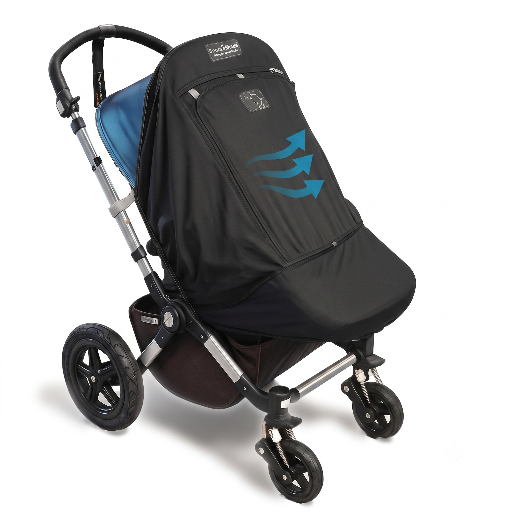 SnoozeShade Plus Extra Pram and Stroller Sun Shade Cover Blocks 99% UV UPF50