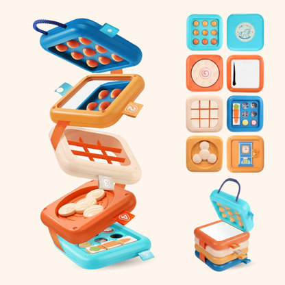 Montessori Activity Cube 7 in 1 – Sensory Busy Cube for Toddlers Ages 1+ – Travel Toy