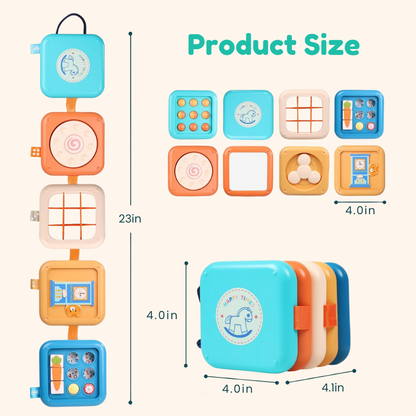 Montessori Activity Cube 7 in 1 – Sensory Busy Cube for Toddlers Ages 1+ – Travel Toy