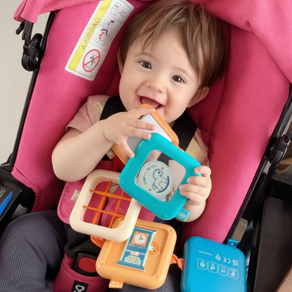 Montessori Activity Cube 7 in 1 – Sensory Busy Cube for Toddlers Ages 1+ – Travel Toy