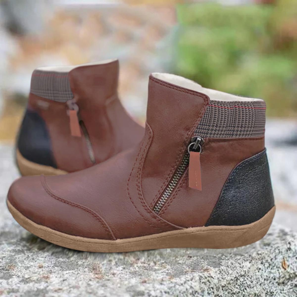 Waterproof Orthopedic Leather Boots With Slip-Resistant Sole