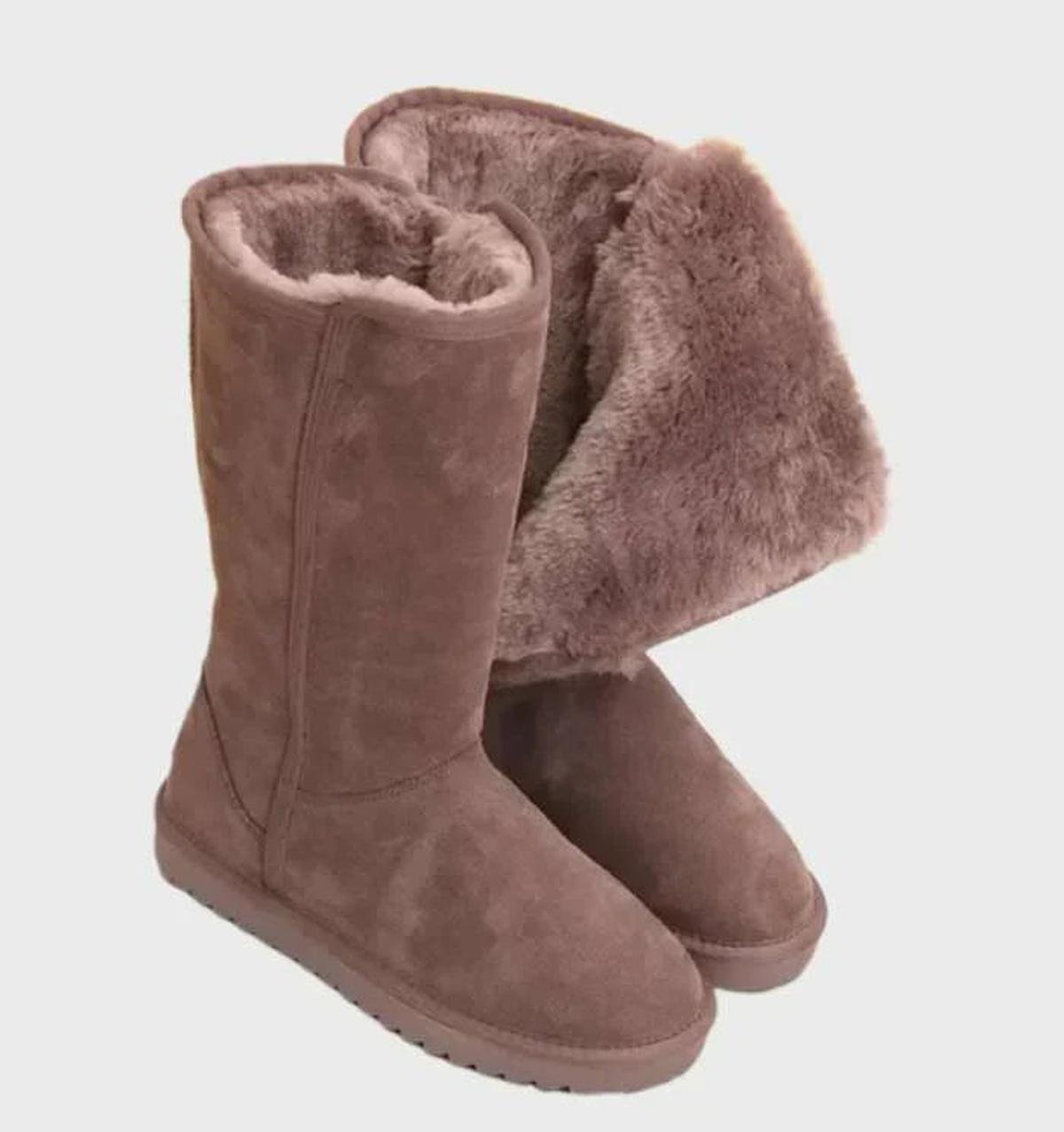 Winter Sheepskin Lined Waterproof Suede Women's Boots