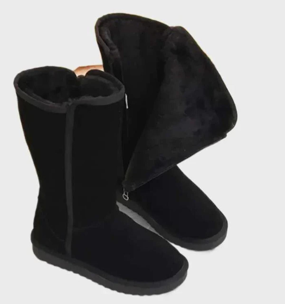 Winter Sheepskin Lined Waterproof Suede Women's Boots