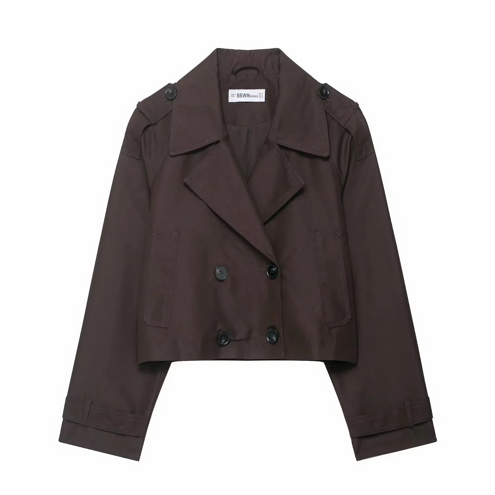 Women's Double Breasted Trench Coat with Pockets – Stylish Autumn Winter Office Jacket