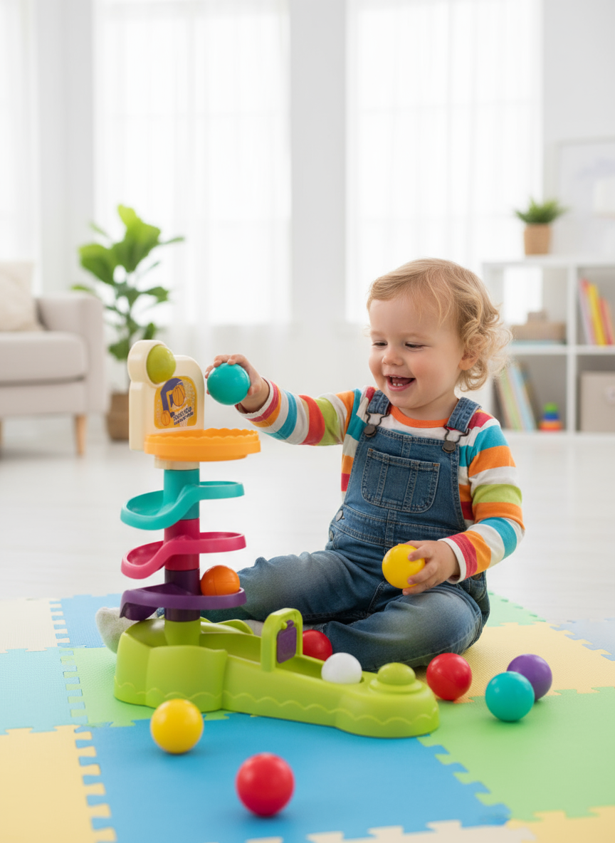 Montessori Rolling Ball Tower Toy for Toddlers 3-5 Years Old