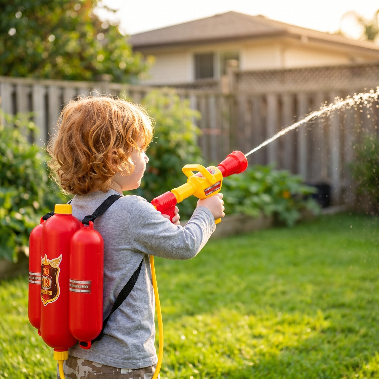 Firefighter Water Backpack Blaster for Kids