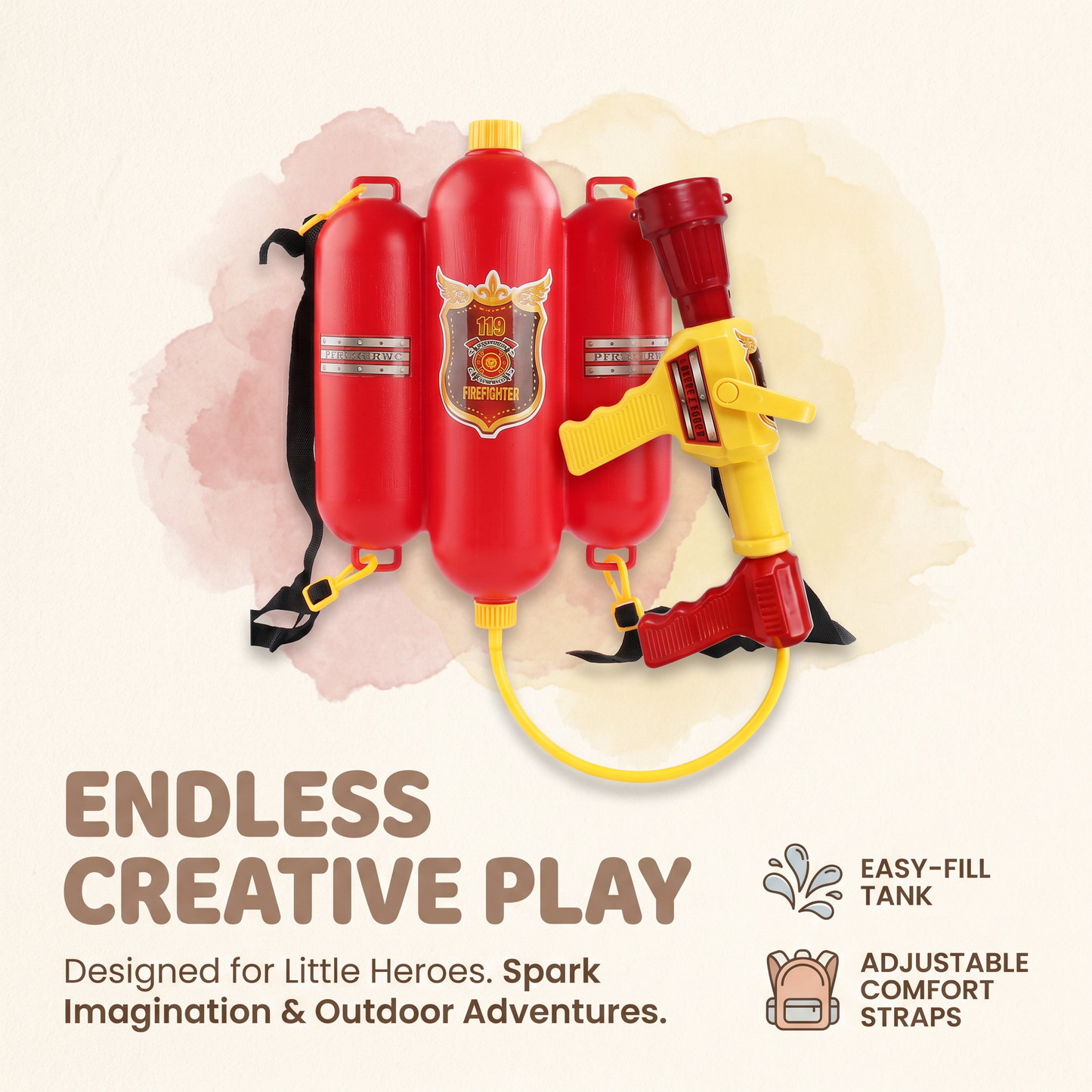 Firefighter Water Backpack Blaster for Kids