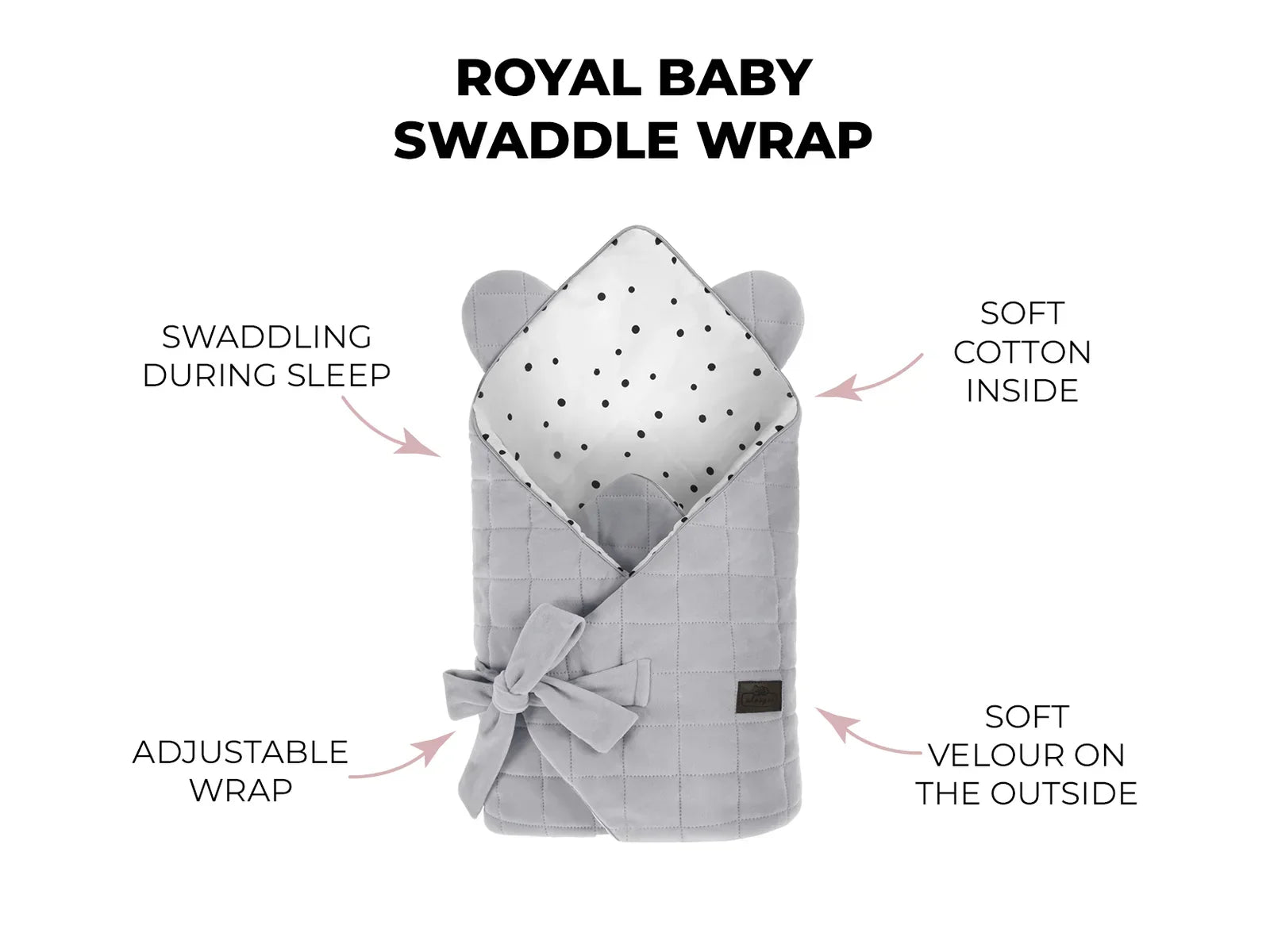 Sleepee Velvet Swaddle Blanket – Soft Newborn Baby Swaddle Wrap – Royal Baby