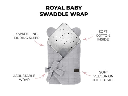 Sleepee Velvet Swaddle Blanket – Soft Newborn Baby Swaddle Wrap – Royal Baby